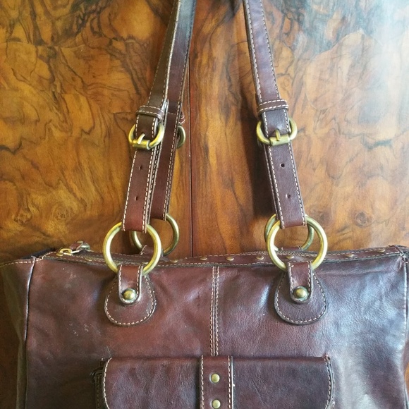 Mania Brown Leather Tote - Picture 2 of 9